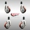 Service Caster 4 Inch 316SS Maroon Poly Swivel 1-1/2 Inch Expanding Stem Caster Brake SCC, 2PK SS316EX20S414-PPUB-MRN-2-TLB-2-112 - alternate 3